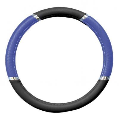 Steering wheel cover black and blue