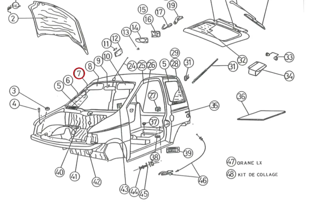 Schéma Pare-brise Jdm Orane