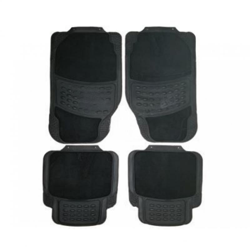 Set rubber/tapijt vloermatten per 4