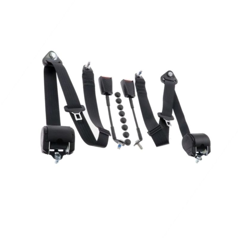 Left and right front seat belts